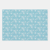 Baby Blue Sand Dollars Starfish  Wrapping Paper Sheets (Front)