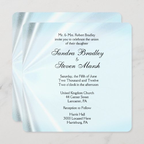 Baby Blue Satin Wedding Invitations