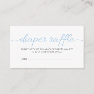 Baby Blue Script Baby Shower Raffle Ticket Insert