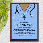 Baby Blue Scrubs Nurse Thank You Award Plaque<br><div class="desc">Fun,  baby blue scrubs medical professional thank you keepsake. Perfect for anyone in the medical profession from nurse,  doctor,  therapist,  or any specialist in the medical field.</div>