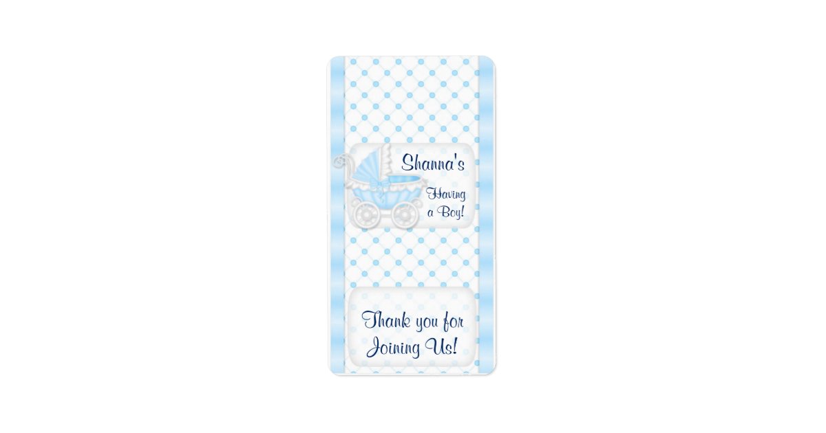 Baby Blue Shower Hersheys Miniature Candy bar wrap Label | Zazzle