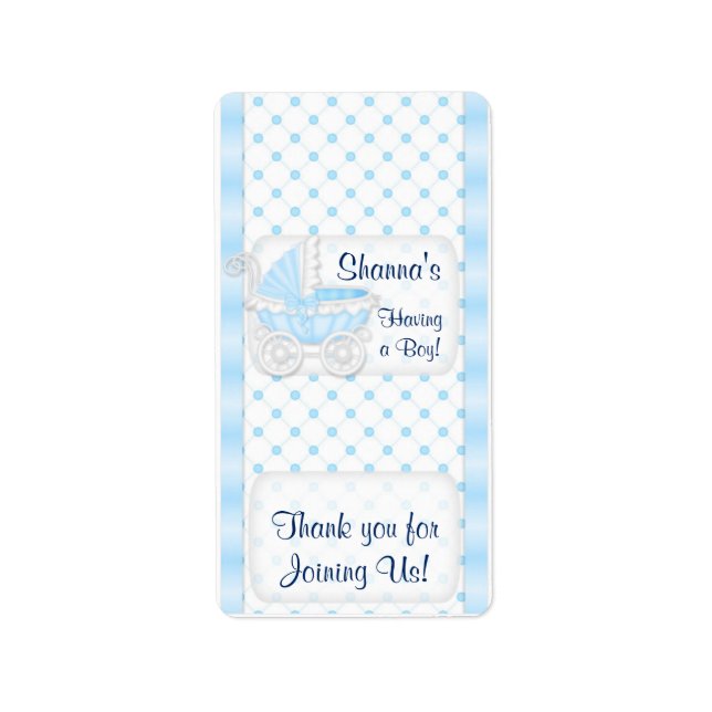 Baby Blue Shower Hersheys Miniature Candy bar wrap Label (Front)