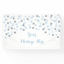 Baby Blue & Silver Confetti Baby Shower Banner
