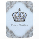 Baby Blue Silver Crown Prince Receiving Blanket Baby Blue Silver Crown Prince Receiving Blanket
