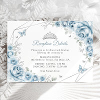 Baby Blue Silver Floral Quinceanera Details
