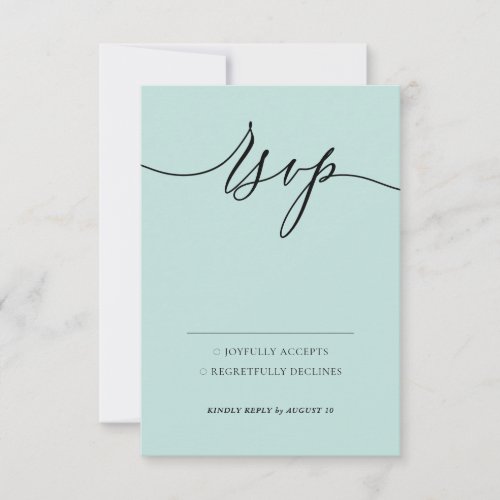 Baby Blue Simple Minimal Modern Kindly Reply RSVP Card