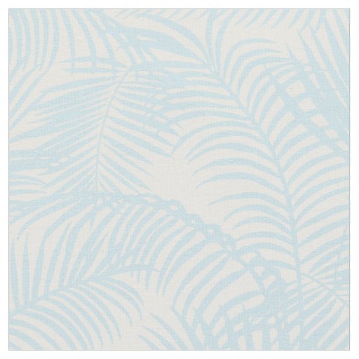 Baby blue simple modern tropical palm tree floral fabric