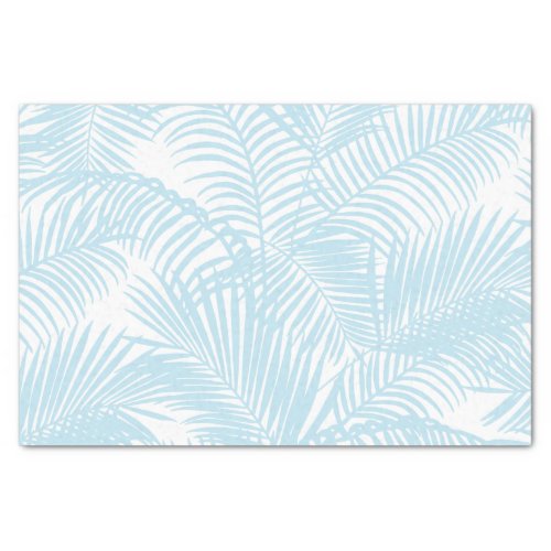 Baby blue simple modern tropical palm tree floral tissue paper