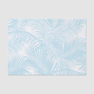 Baby blue simple modern tropical palm tree floral tissue paper