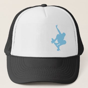 Baby Blue Skater Trucker Hat by ColorStock at Zazzle