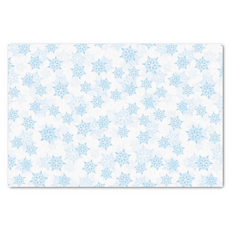 Baby Blue Snowflakes White Christmas Tissue Paper Zazzle