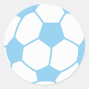 Baby Blue Soccer Ball Classic Round Sticker by ColorStock at Zazzle