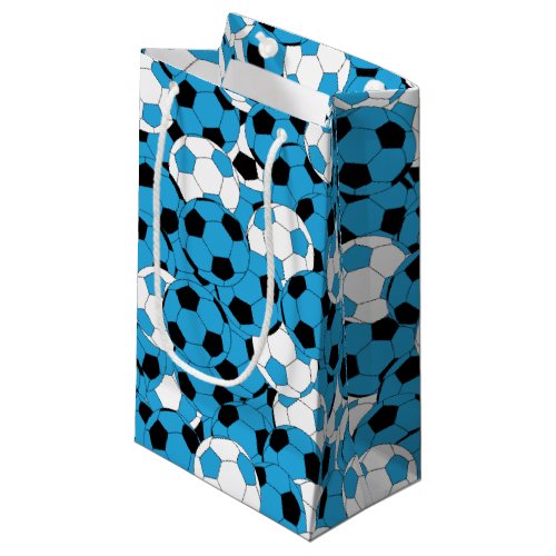 Baby Blue Soccer Ball Collage Small Gift Bag