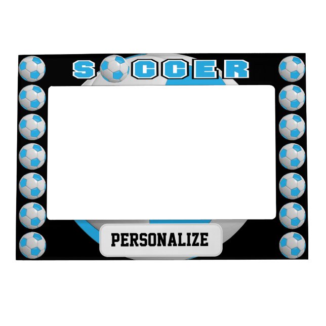 Baby Blue Soccer Ball | DIY Name Magnetic Frame (Front)