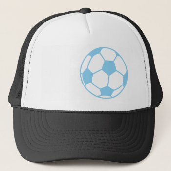 Baby Blue Soccer Ball Trucker Hat by ColorStock at Zazzle