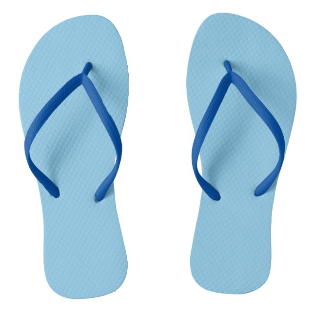 Baby Blue Solid Color Flip Flops (Footbed)