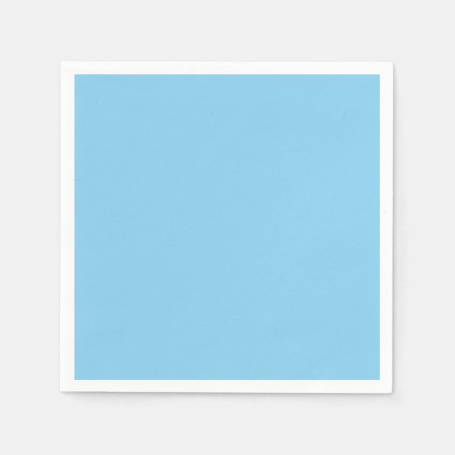 Baby Blue Solid Color Paper Napkins (Front)