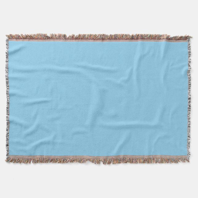 Baby Blue Solid Color Throw Blanket (Front)