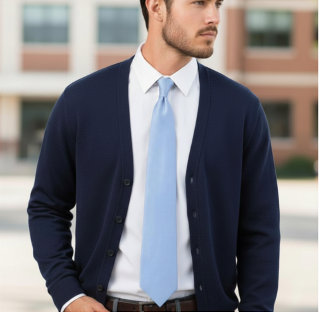 baby blue solid color tie