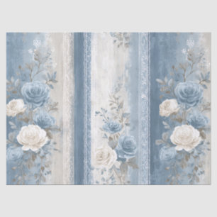 Baby Blue Stripe & Lace  Tissue Paper