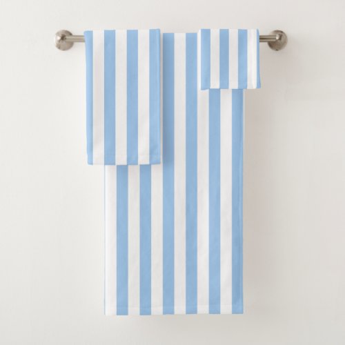 Baby Blue Stripes Bath Towel Set