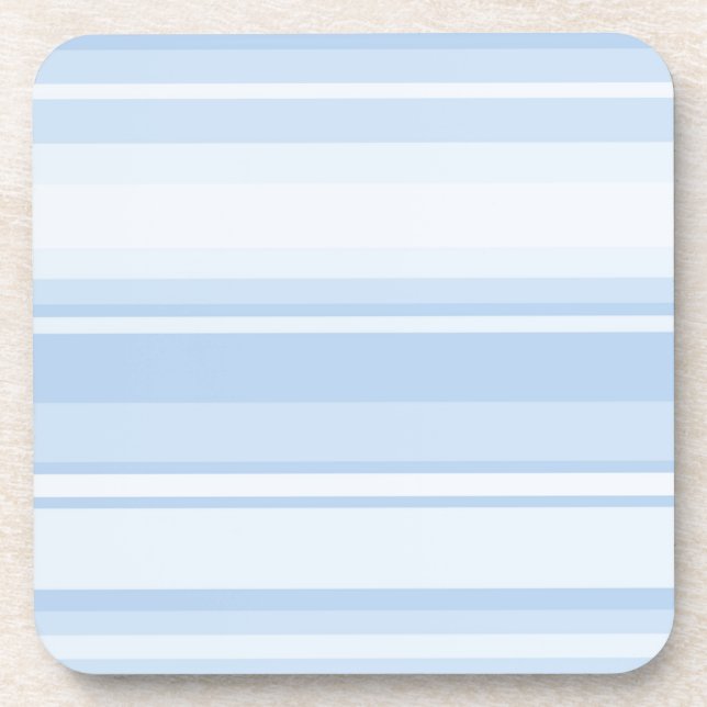 Baby blue stripes drink coaster (Front)