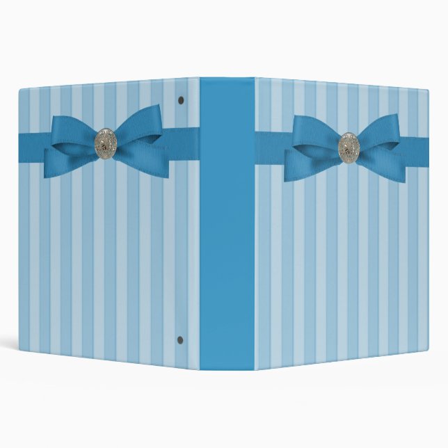 Baby Blue Stripes Elegance Notes 3 Ring Binder (Background)