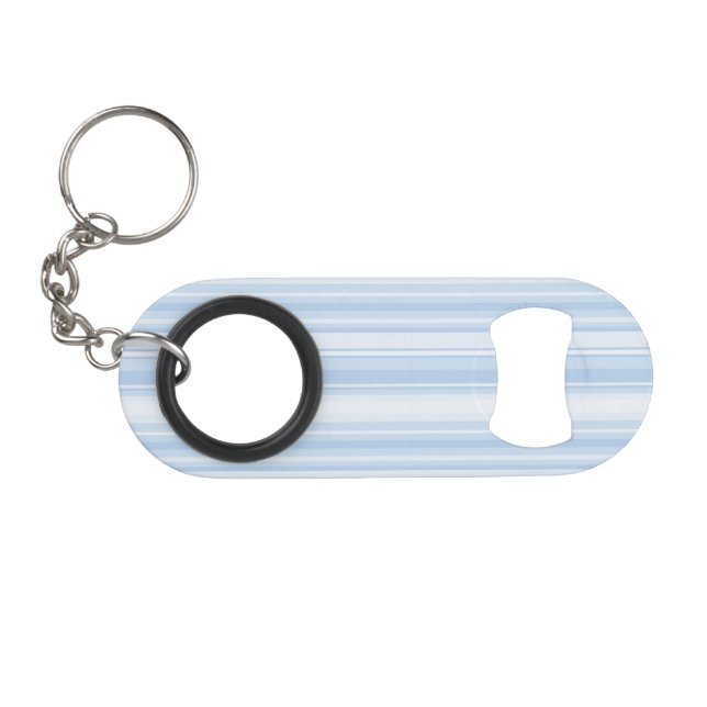 Baby blue stripes keychain bottle opener (Front (Horizontal))