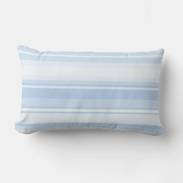 Baby blue stripes lumbar pillow (Front)