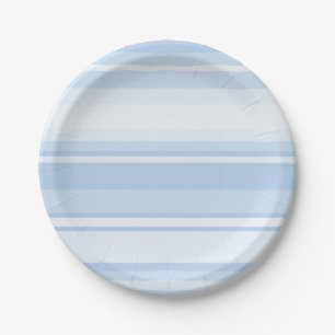 Baby blue stripes paper plates