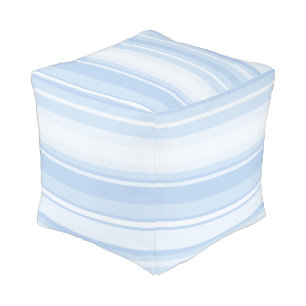 Baby blue stripes pouf