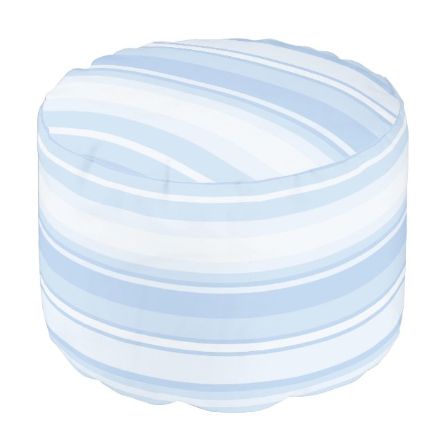 Baby blue stripes pouf (Angled Front)
