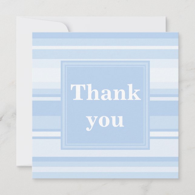 Baby blue stripes simple elegant thank you (Front)