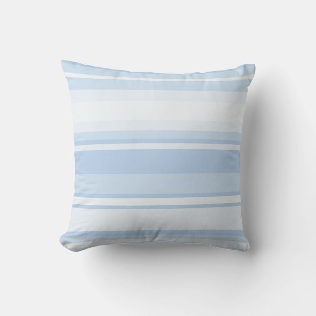 Baby blue stripes throw pillow (Front)