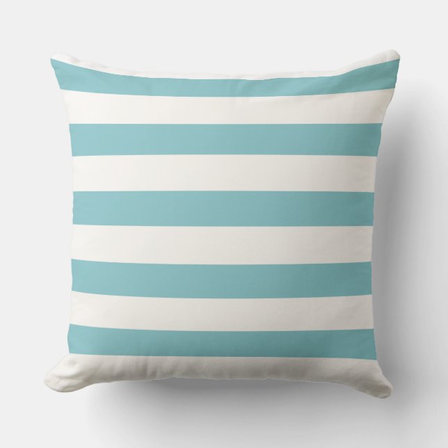 Baby Blue Stripped Throw Pillow (Front)