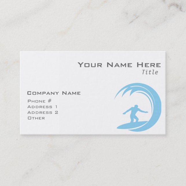 Baby Blue Surfing Business Card (Front)