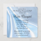 Baby Blue Sweet 16 Masquerade Party Invitation (Back)