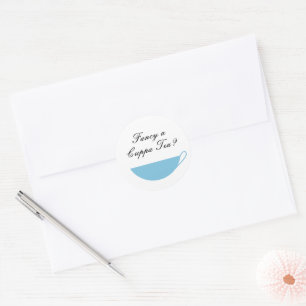 Baby Blue Teacup Envelope Seal & Favor Bag Sticker