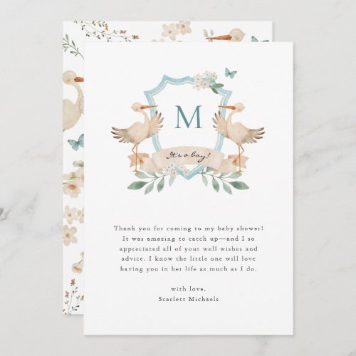 Baby Blue Thank You Card