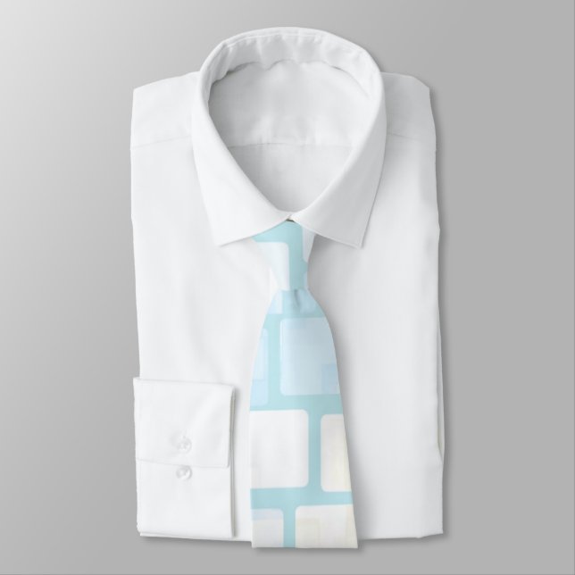 Baby Blue Tiled Mosaic Tie (Tied)