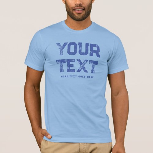 Baby Blue Trendy Distressed Text Mens Modern T_Shirt