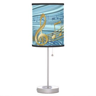 Baby Blue Trendy Musical Notes Table Lamp