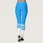 Baby Blue Tube Sock Leggings<br><div class="desc">Super cute and fun baby blue tube sock leggings. Featuring team blue striped fitness socks printed on yoga pants. Super cool leggings for your day out or at the gym. Follow Mini Brothers for more fashion styles in this design at zazzle.com/minibrothers</div>