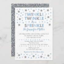Baby Blue Twinkle Star Baby Sprinkle Invitation