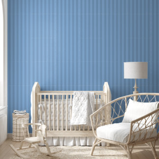 Baby Blue vertical stripes thick Wallpaper