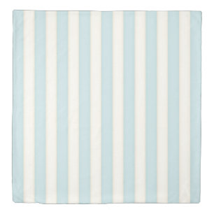 Baby Blue Victorian Stripes Cottage Style Duvet Cover