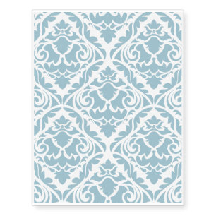 baby blue,vintage damasks,victorian,floral,pattern temporary tattoos