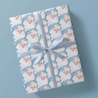 Baby Blue Vintage Wink Santa Claus Christmas Gift
