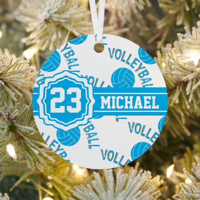 Baby Blue Volleyball Ceramic Ornament (Insitu)