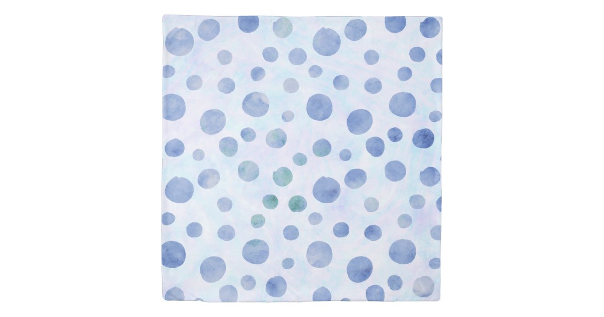 Baby Blue Watercolor Paint Spots Dots Duvet Cover Zazzle